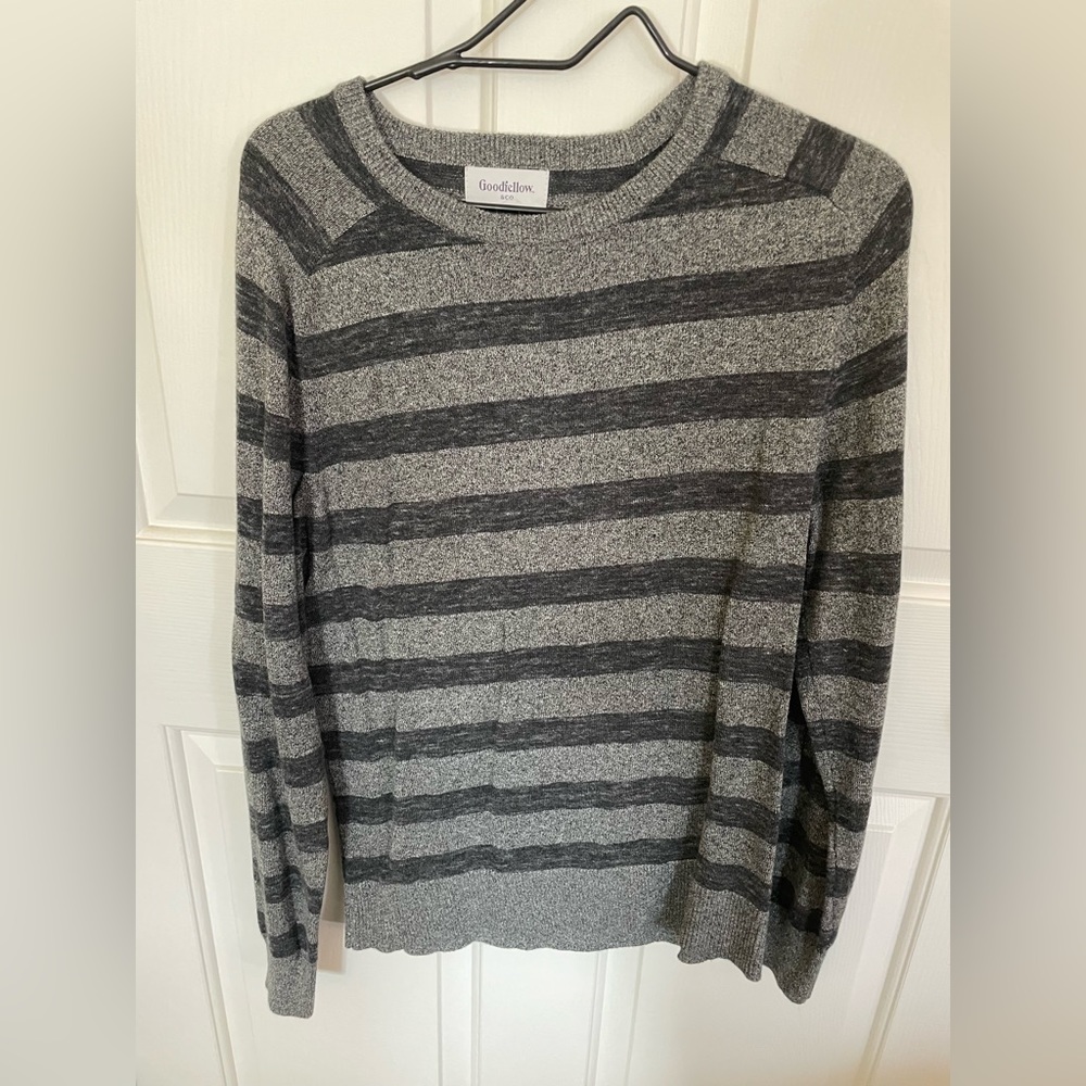 Goodfellow & Co Gray Striped Crewneck Sweater